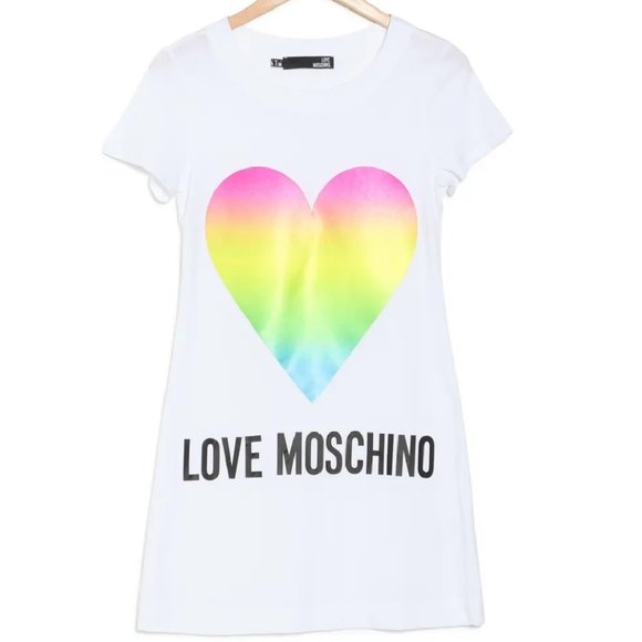 NWT $195 Love Moschino Heart T-Shirt Dress size IT48 /US12